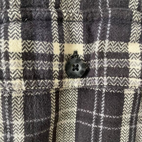 Vintage Woolrich Shirt Mens Large Black Plaid Flannel Elbow Patches Heavyweight - Picture 7 of 12